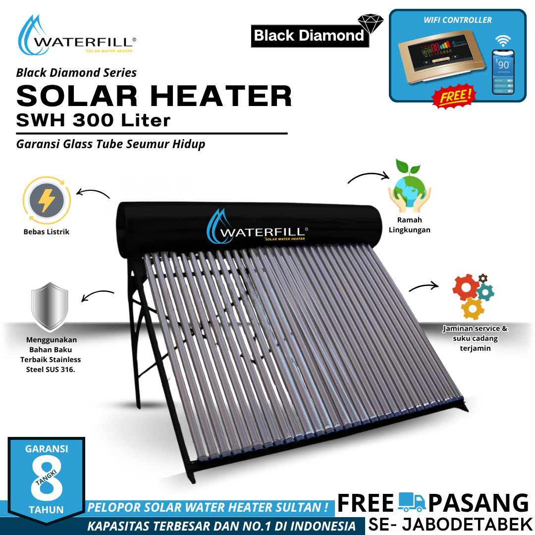 Waterfill Solarheater 300 Black Diamond